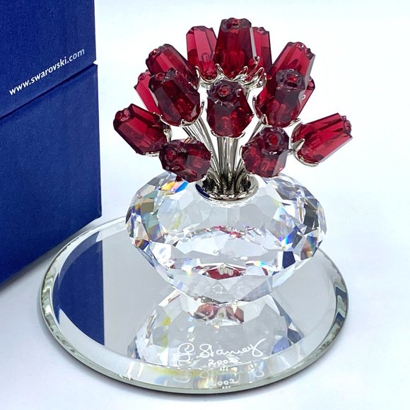 Swarovski Crystal vase of 15th Red Roses limited edition MIB s/mirror CB1565